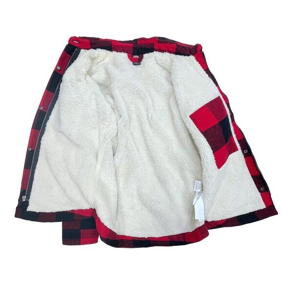 Dickies Flannel Chore Coat Sz S New $80 Red Plaid Fleece-Lined Jacket Shacket - Picture 5 of 12